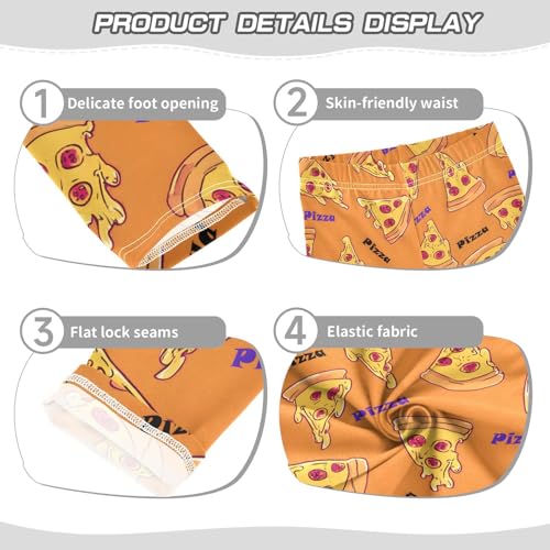 Orange Pizza Girls Leggings Soft Stretch Workout Yoga Dance Pants for Kids Casual Tights3
