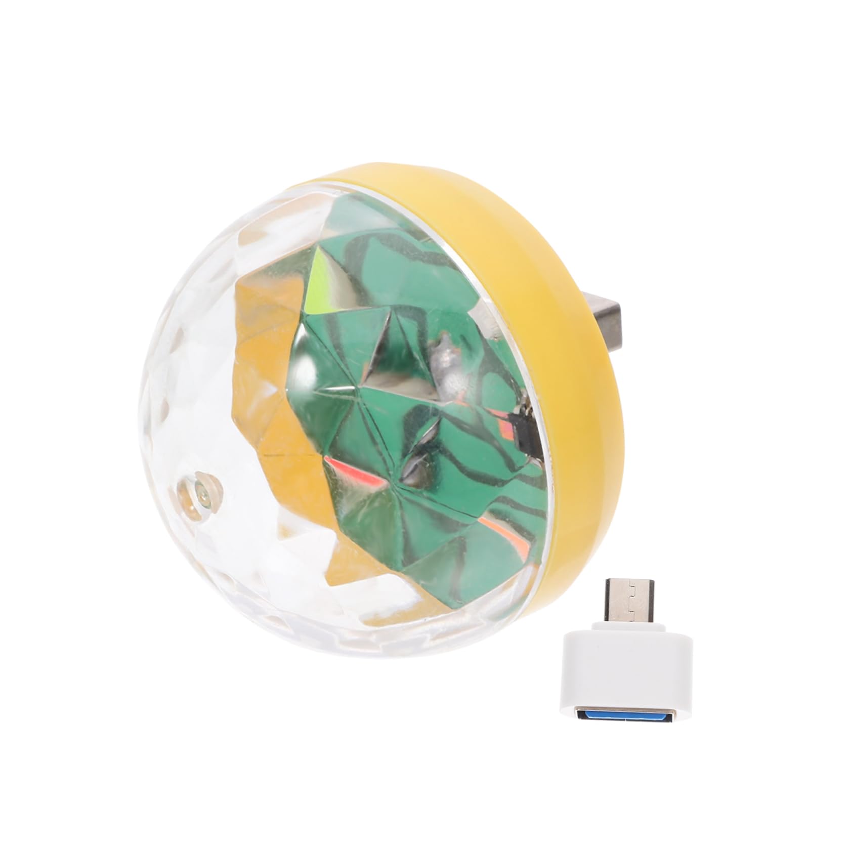Mipcase USB Mini Disco Lights Portable Dj Lighting USB Powered LED Stage Ball for Parties Bars Karaoke Sound Activated Color Changing Effect Yellow