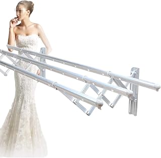 Naścienny składany stojak do suszenia， Suszarka do ubrań Suszarka ścienna Wall-Mount 47-cal AccordClothes Suszarka Powietrze Świetne do Pralni, Łazienka Strona główna Składany Clothesline