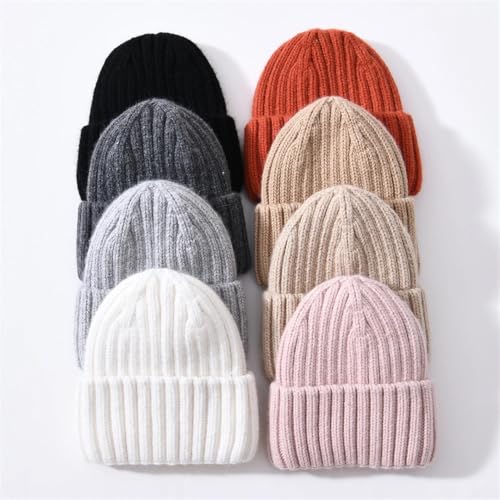 Winter Hats For Kids Thicken Cashmere Satin Bonnet Boy Girl Solid Color Beanie Cap3