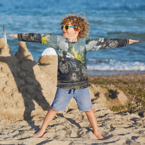 Image of Aflyko Boys' Rash Guard Shirts Xmas UPF 50+ Sun Protection Swim Shirt