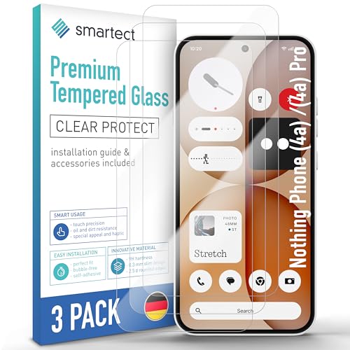 smartect Schutzglas 3 Stück für Nothing Phone (4a) Pro / (4a), HD Panzerfolie Anti-Kratzer, Displayschutz 0.3 mm Ultra-klar, 9H Härte, Stoßfest, Blasenfrei