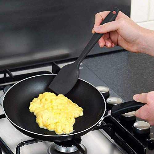 Image of Baskety Spatula Silicone Spatula Set Spatulas Silicone Heat Resistant 500F Rubber Spatula Seamless One Piece Non-Stick 4-Piece for Cooking Baking Mixing.|SPATULA-4A| (Black)