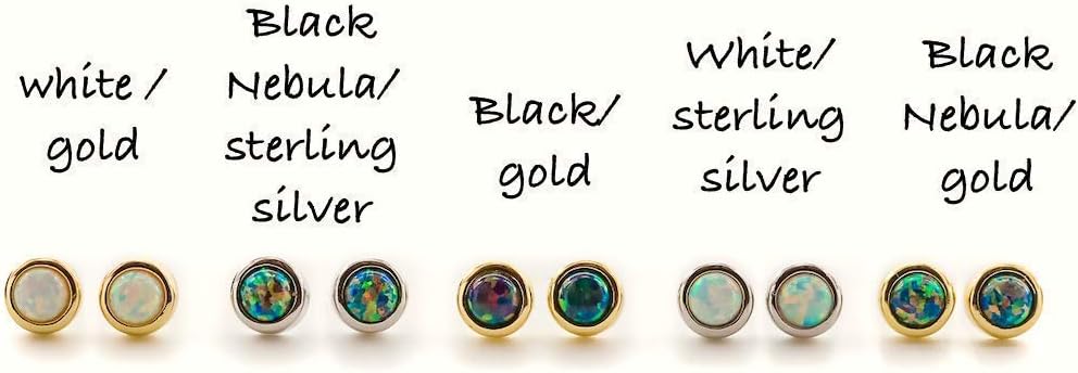 Black Opal Stud Earrings- 14k Gold over Sterling Silver- 5mm- October Birthstone- Women's Jewelry Gift Idea - Image 5