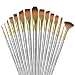 Paint Brush - Set of 15 Art Brushes for Watercolor, Acrylic & Oil Painting - Short Handles