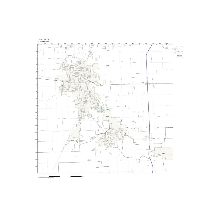 Buy ZIP Code Wall Map of Marion, IN ZIP Code Map Laminated Online at