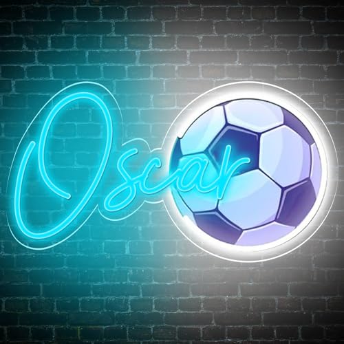 Custom Neon Signs, Personalised Neon Sign Light Up Neon Signs for Wall Decor, Led Neon Name Light Sign Strip Light for Bedroom Home Room Decor Sport Kids Boys Birthday Gift (soccer)