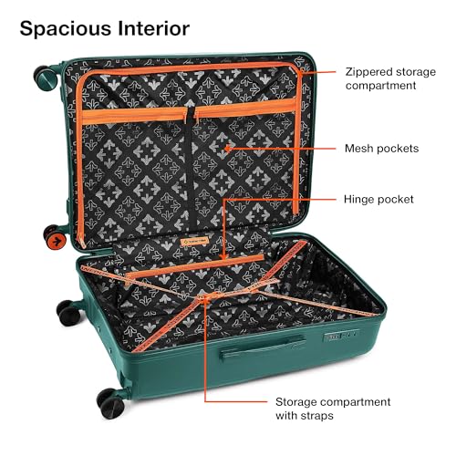 Image of Nasher Miles Polypropylene Spinner Seattle Hard-Sided Check-in Luggage 28 inch | 75cm | 8 Wheels Large Trolley Bag for Travel | Suitcase (Dark Green)