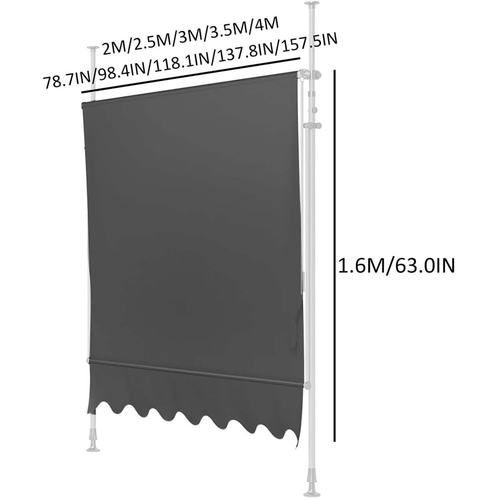 Wasserdichter Markisenstoff, Ersatzmaterial für Balkon, Sonnensegel mit Clip, strapazierfähiger Outdoorstoff, UV-beständiger Stoff