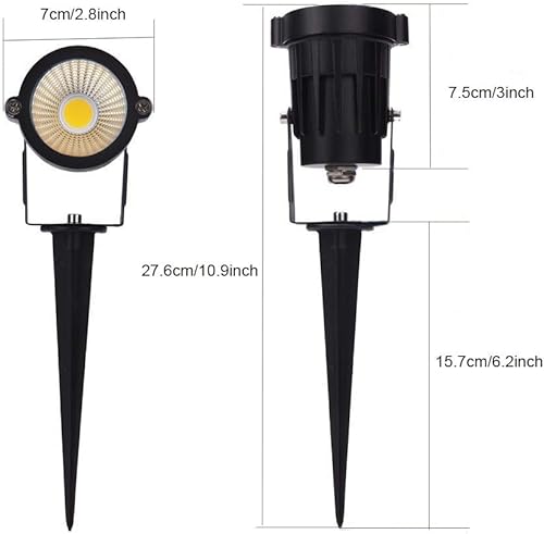 Miniatura 8 de Youngine Paquete de 2 luces LED de bajo voltaje de 12 V, impermeables, para exteriores, paredes, árboles, banderas, focos de 5 W, COB, jardín,
