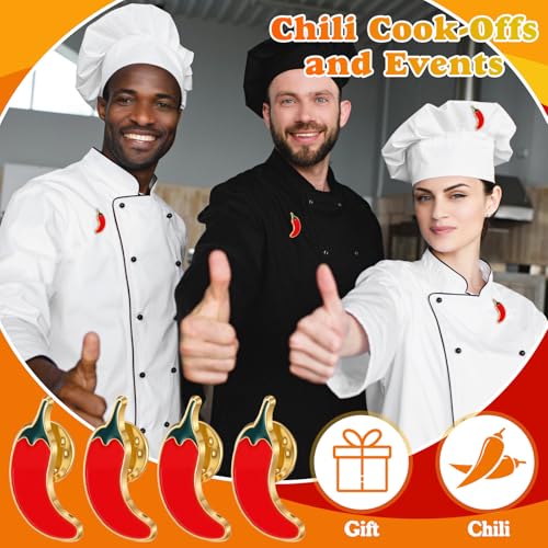 Hoteam 24 Pcs Chili Enamel Pins Bulk Set Red Chili Pepper Pins Brooches Party Supplies Pepper Festival Accessories for Clothes Hats Jackets Backpacks DIY Suitable for Men Women Adults Gifts3