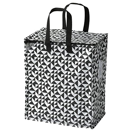 Ikea KNALLA - Bolsa de 40 x 25 x 47 cm, color negro y blanco