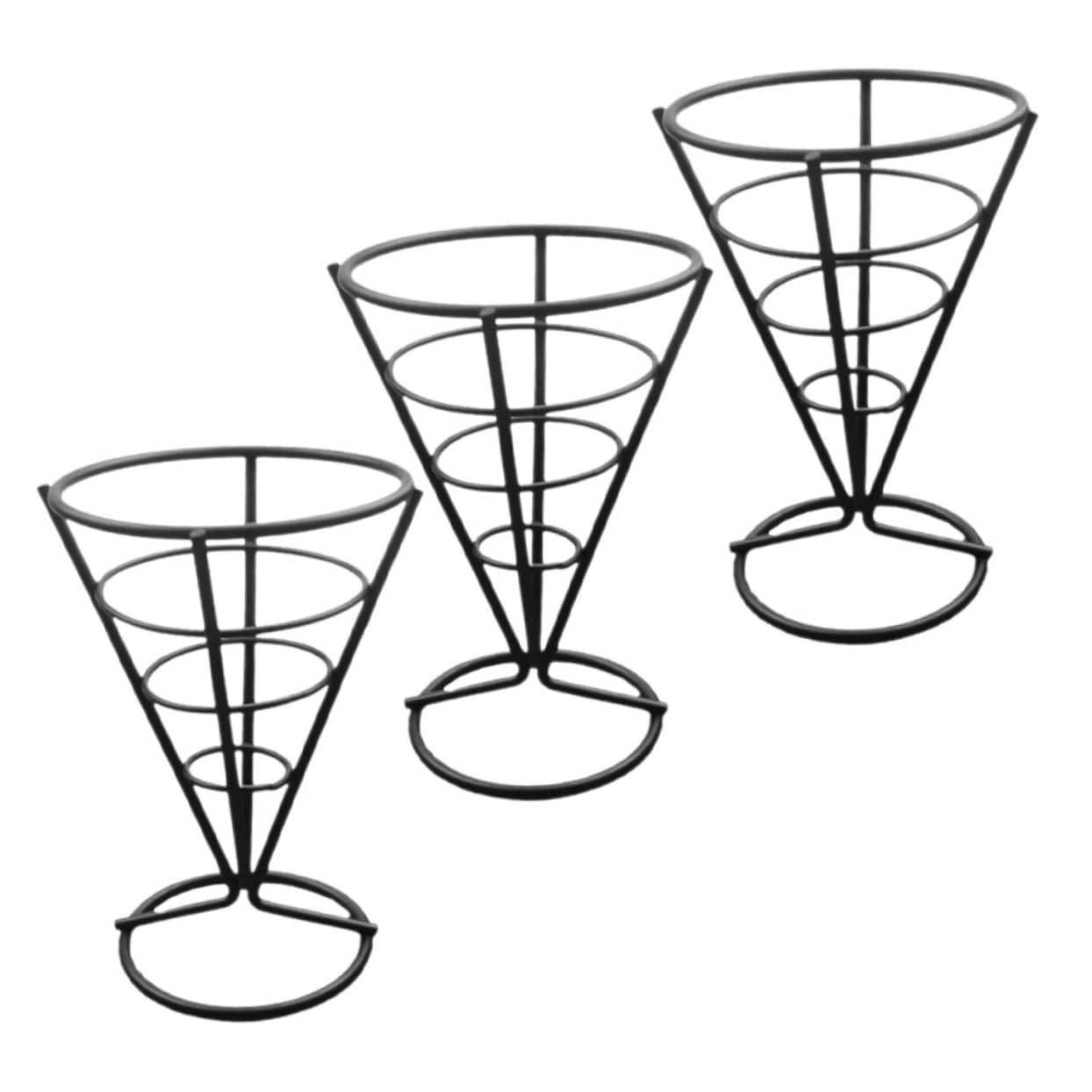 Panier snack robuste en acier inoxydable UKCOCO avec support cornet frites ergonomique de cuisine