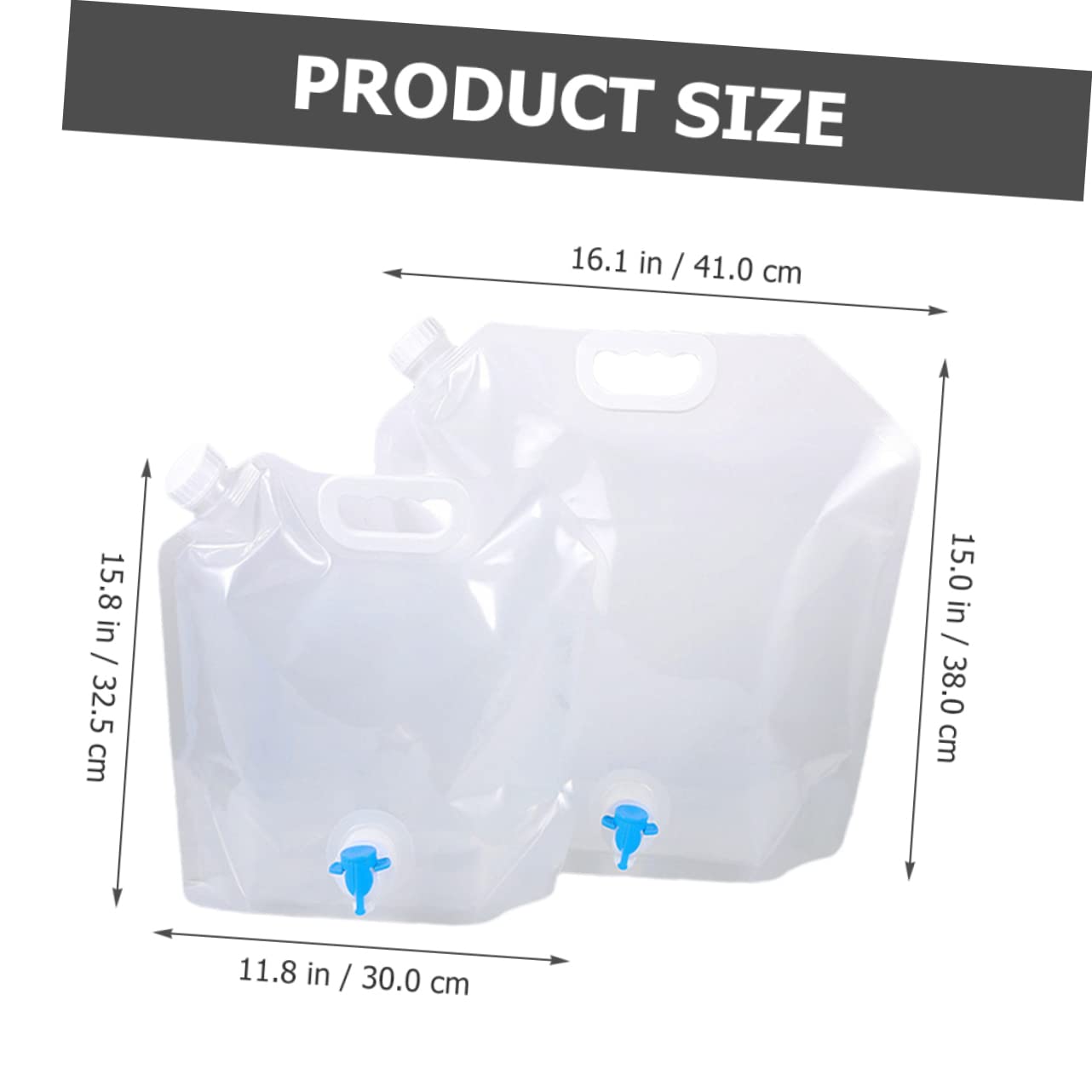 Abaodam 2Pcs Camping Water Containers Convenient Portable Water Bags Durable Pe Material for Outdoor Hydration Emergency Water Storage
