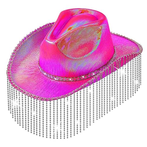 Chapeau de cowboy lumineux avec éclairage LED dynamique et franges scintillantes