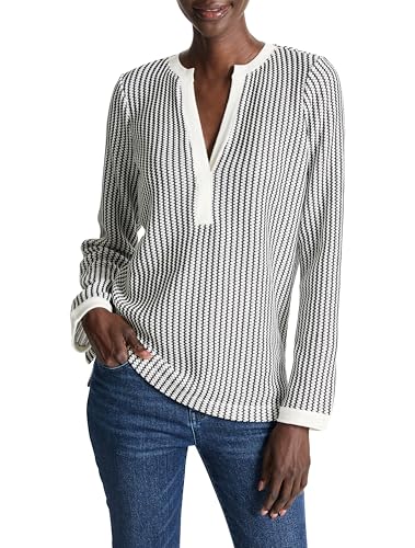 NIC+ZOE Women's Zig Zag Split Neck Top