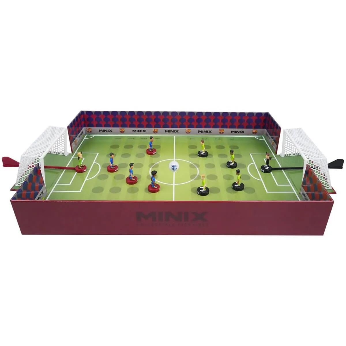 BANDAI, Minix Collectible Figurines, Juego de fútbol, Club Barcelona, Juego con 5 Jugadores Recrea los Mejores Momentos del Fútbol, Idea de Regalo para Niños y Adultos, Fans de fútbol (MN17409)