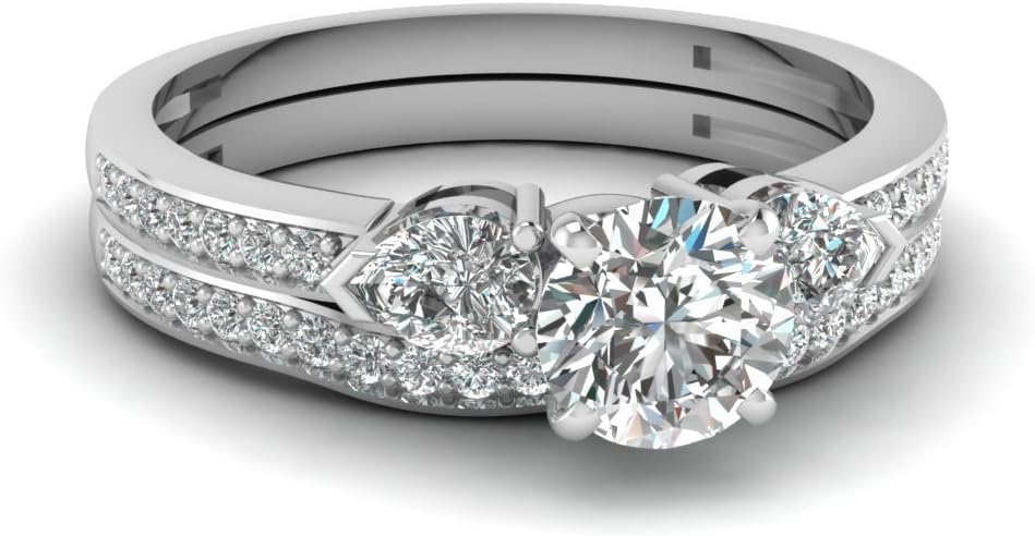 10K 14K 18K Gold Round Cut Moissanite Wedding Ring Sets for Women,1.75/2.75 CTW Moissanite Engagement Ring Sets Wedding Engagement Anniversary Bands Set Free Engraved2