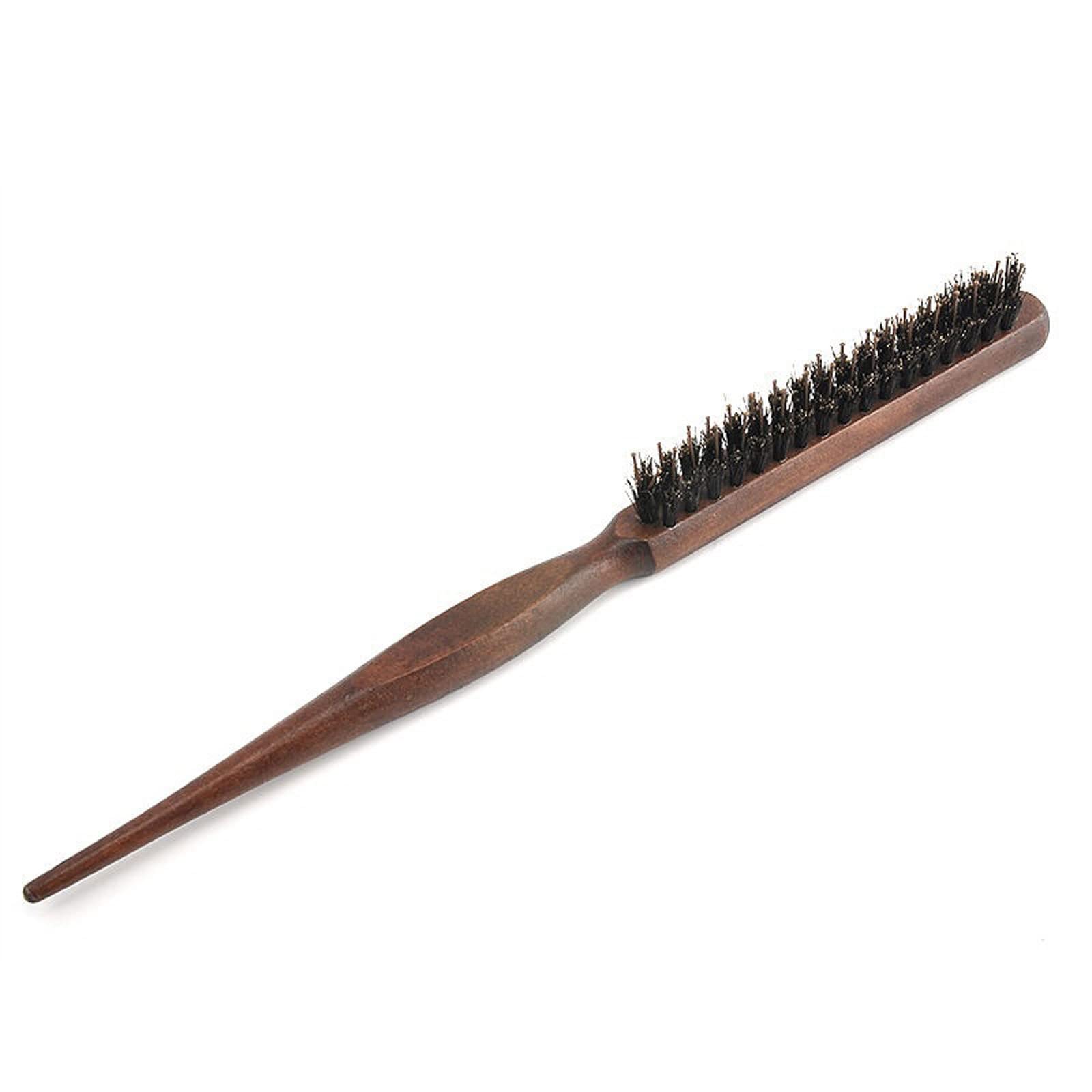 Mango Cepillo de Pelo de cerdas de jabalí Natural Peine Esponjoso Peluquería Peluquería Color
