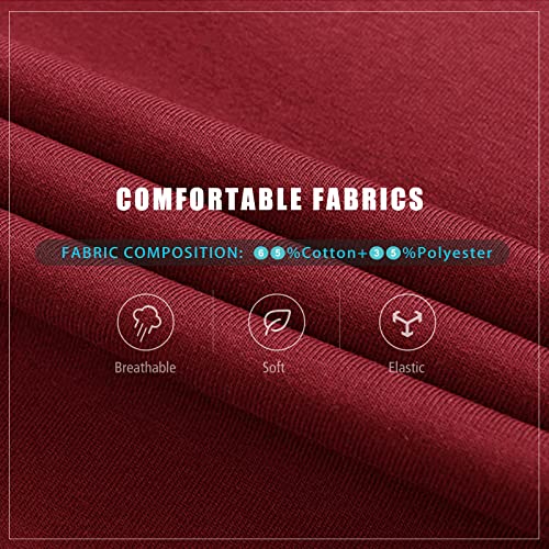 Buxkr Men's Slim Joggers Workout Pants For Gym Running And Bodybuilding Athletic Bottom Sweatpants With Deep Pockets,Wine Red,L #TOP4