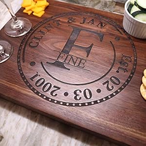 Personalized Wedding Anniversary Cutting Board, Handmade in The USA by Naked Wood Works Sizes from small to Very large…