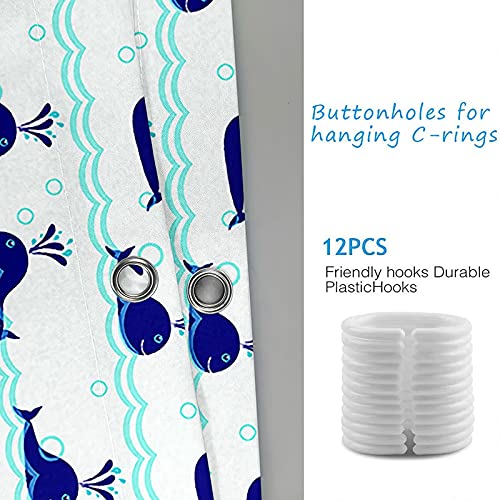 Rideau de douche en polyester KnSam 150x200 bleu textile durable