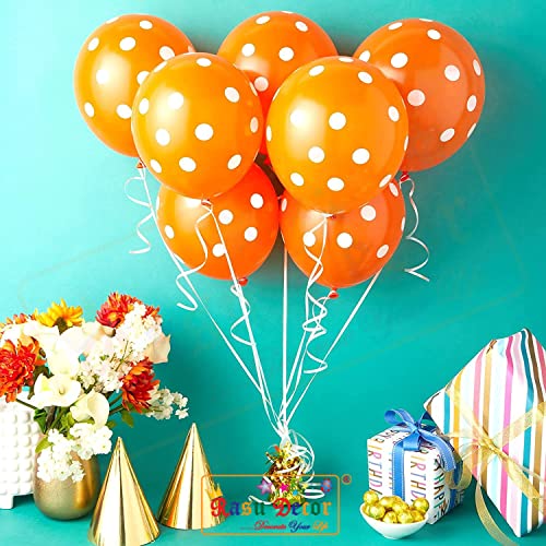 Image of RasuDecor 20 Pieces 12 inch Polka Dot Latex Balloon Orange and White Dot Colorful Balloons, 12 Inch Latex Polka Dots Balloons for Kids Women Men Birthday Easter Engagement Wedding, Halloween Party Supplies Decor #RasuImpex (20Pcs 12 inchPolkaDotOrangeWhite)