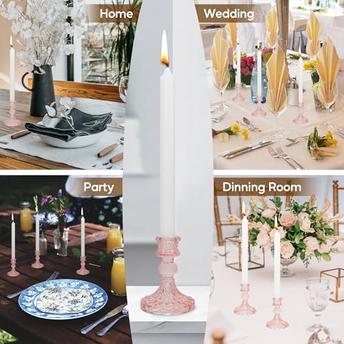 Glass Candlestick Holder Taper and Candle Holder Desktop Decoration for Wedding Dinning Party-3 pcs by Esdallina - Used condition - Image 5