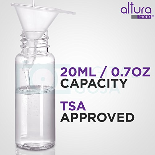 (10 Pack) Empty 20ml (0.66oz.) Clear Plastic Mist Spray bottle + 2 Pipette Droppers and 2 Funnels + MagicFiber Microfiber Cleaning Cloth
