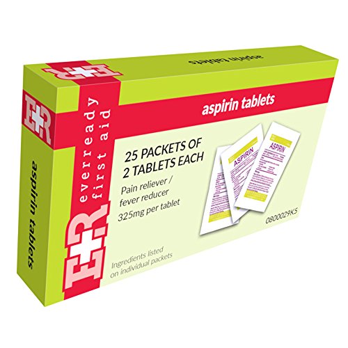 Ever Ready First Aid Aspirin Tablets, 325 Mg, 25 Packets of 2, in Kit Unit Box - //coolthings.us