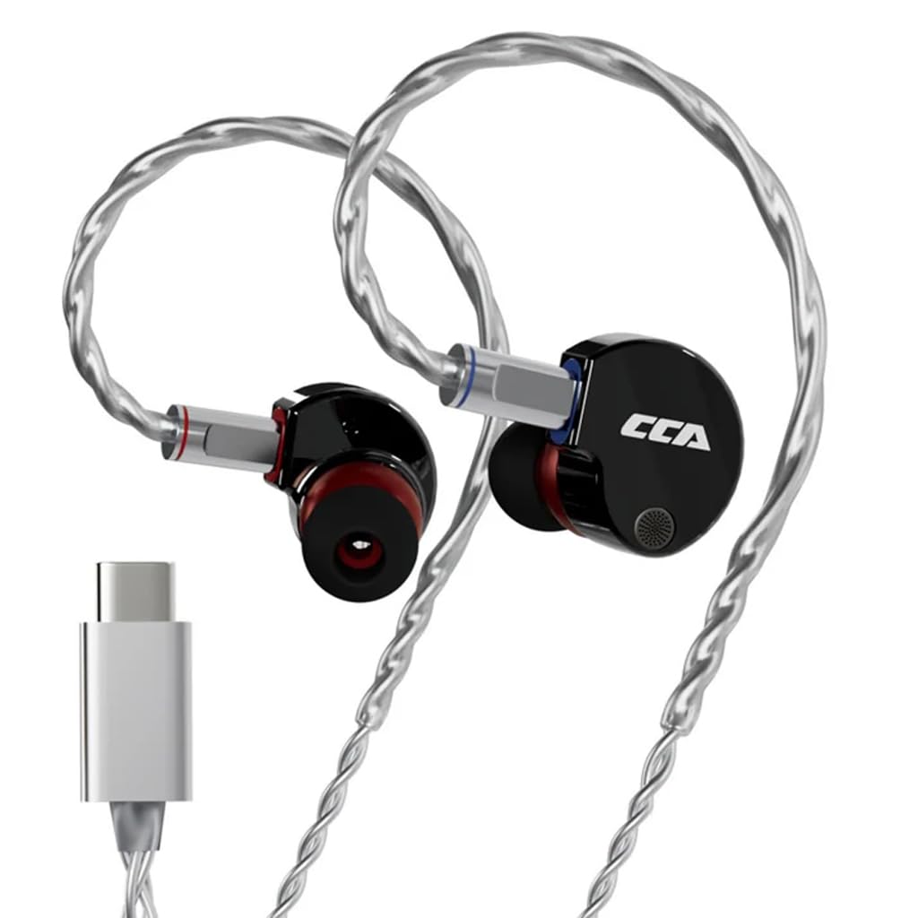 CCA Concept Kart Phoenix Dual Magnet Dynamic Driver IEMs, 10mm LCP Diaphragm, Harman-Tuned, Silver-Plated Detachable Cable, Wired in-Ear Monitors for Studio (DrkGrey-TypeC-Nomic)-image-41
