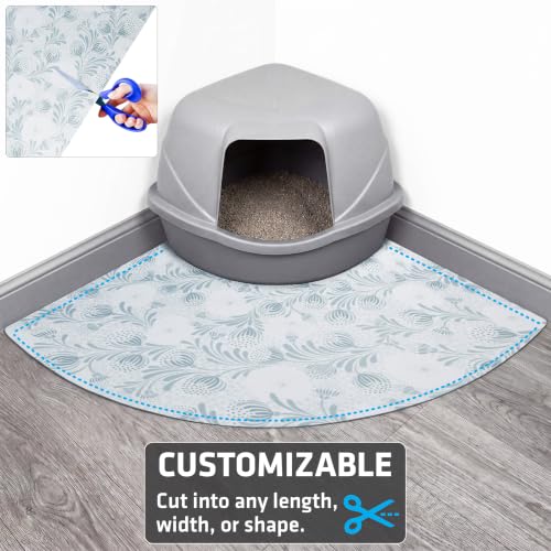 Image of Drymate Cat Litter Box Mat, Litter Trapping Mat, Light Blue, 29x36 XL