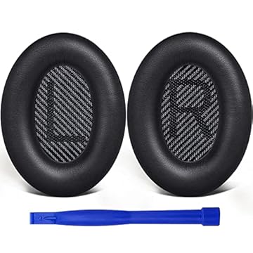 SoloWIT Almofadas de substituição para Bose QuietComfort 35 (QC35) e Quiet Comfort 35 II (QC35 ii) fones de ouvido,auriculares com couro mais macio, espuma de isolamento de ruído, espessura adicional