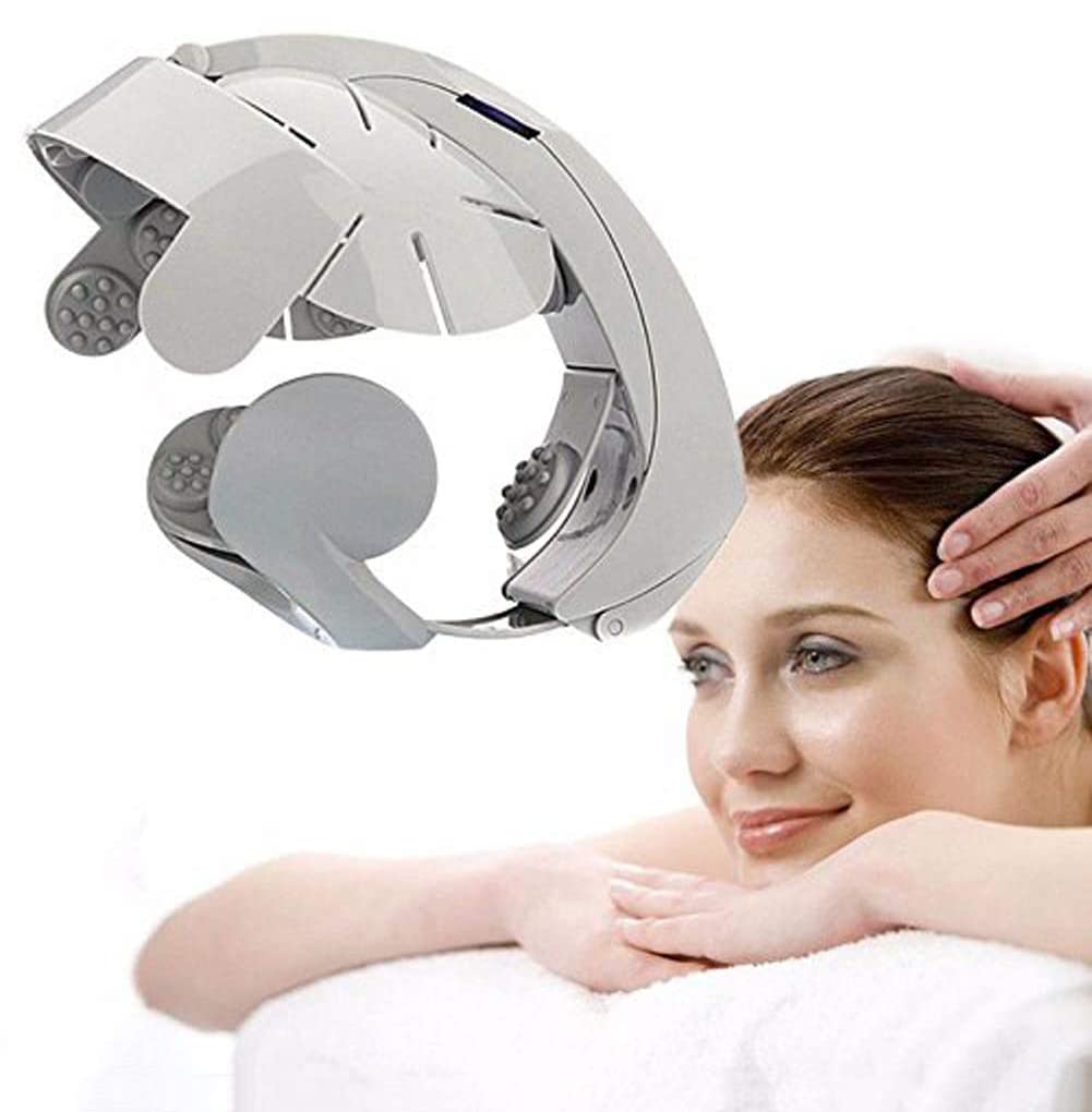 Testa elettrica Massaggiatore Rilassante Anti Perdita di Capelli Casco Vibrante Mal di Testa Sollievo dallo Stress Cervello Relax Dispositivo di Massaggio Migliora il Sonno