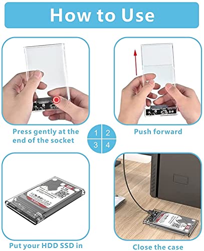 Swiztek 2.5 SATA SSD/HDD Enclosure – USB 3.0 to SATA External Case for 2.5-Inch SSD & Hard Drives, Portable Data Storage Solution 3 51jkl6Tc3eL