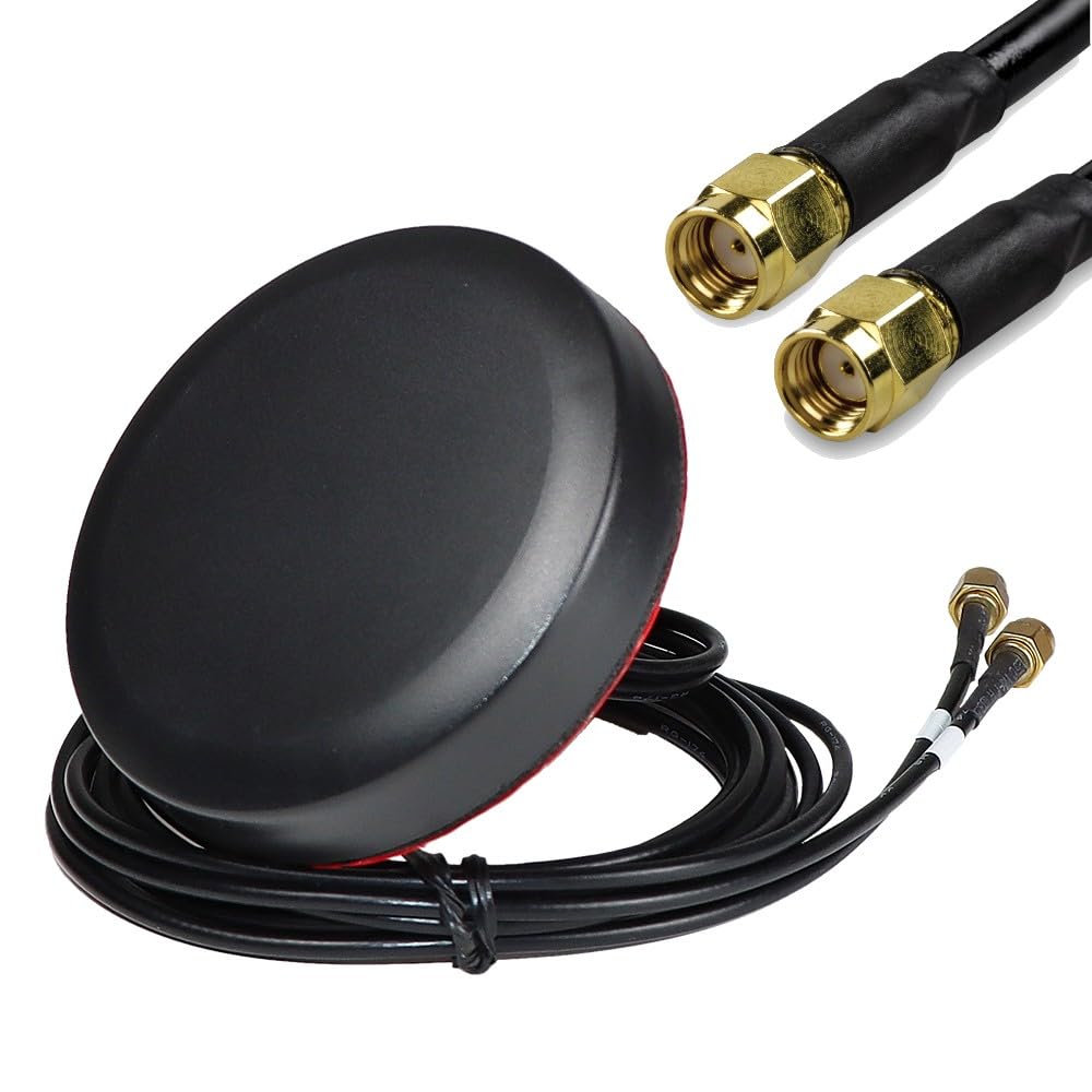 Doppio ingresso 2.4GHz e 5GHz Dual Band Wi-Fi Puck Antenna Cavo da 3 metri Connettore RP-SMA Internet a banda larga Impermeabile Esterno Interno Robusto Anti Vandalo 802.11AC AX WIFI 6