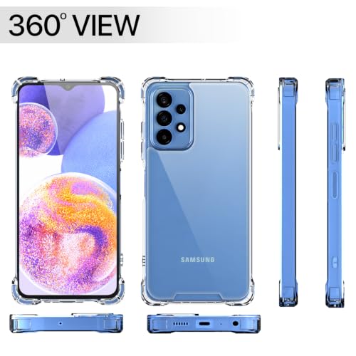 Image of Outlouders Back Cover for Samsung Galaxy A23 4G / A23 5G Clear Transparent PC + TPU Bumper Case with Raised Edges for Shockproof Protection (Transparent)