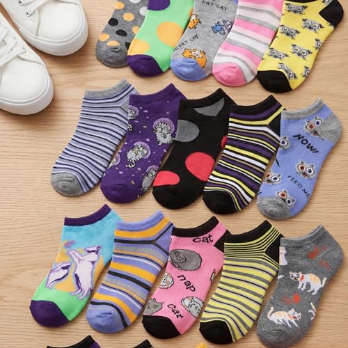 Image of Tipi Toe Women's 20 Pack Colorful Low Cut Socks - Lightweight, Breathable Design for All-Day Comfort Sizes 9-11 /10-13