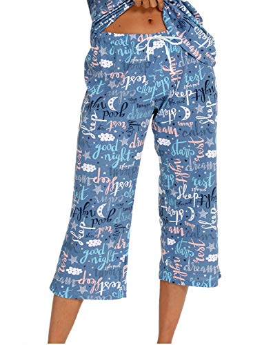Image of ENJOYNIGHT Women's Capri Pajama Pants Lounge Causal Bottoms Print Sleep Pants