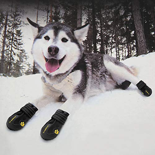 MOKCCI Truelove Pfotenschutz Hundestiefel,Wasserdicht Hundeschuhe mit Reflektierenden Riemen für Kleine, Mittelgroße und Große Hunde