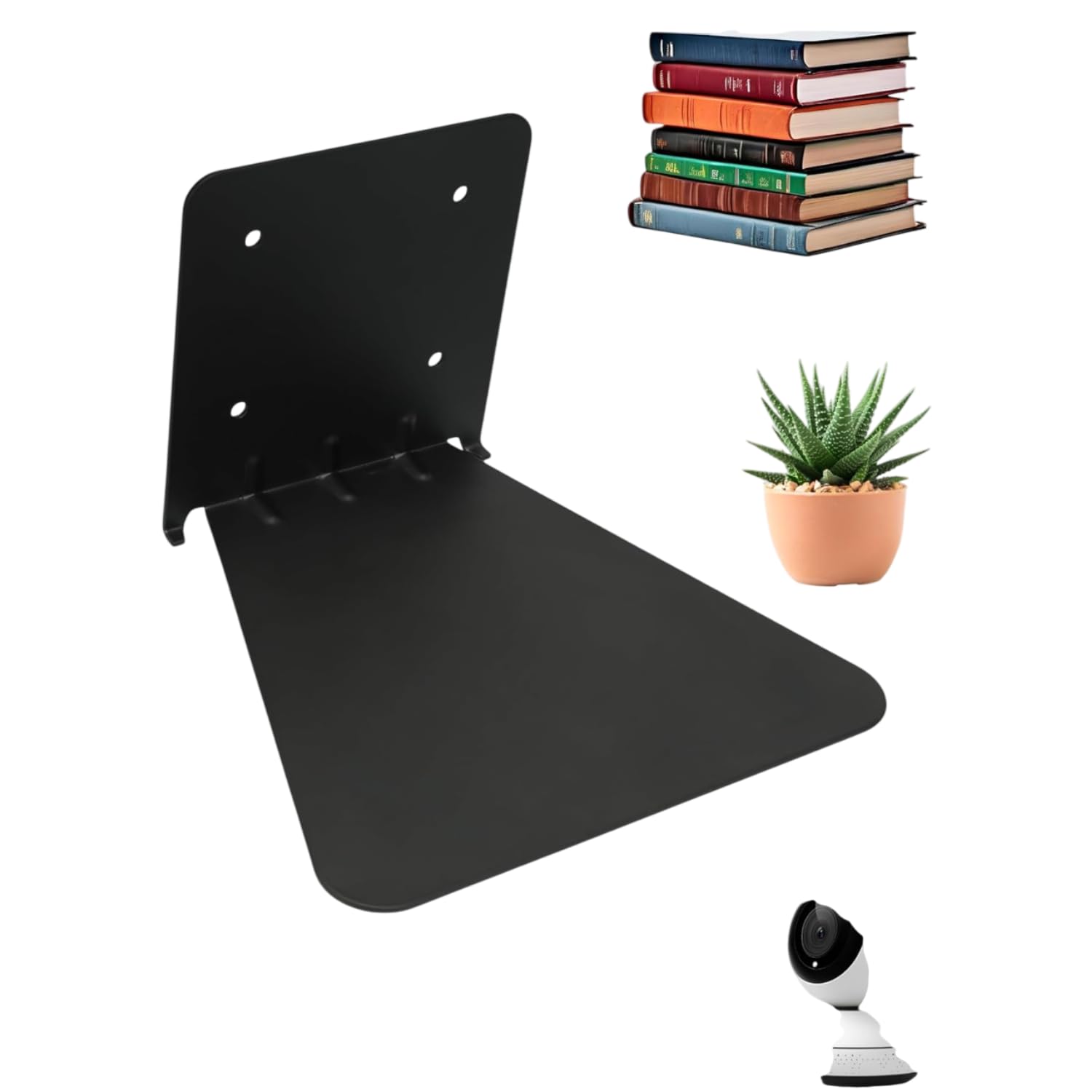 AMEXTRON Metal Unique Design Invisible Book Shelf Floating Book Shelve Wall Mountad Shelf Holder Hanging Home Storage Rack for Home (Hold Upto 10 Books Per Self) Pack of 1