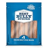 Best Bully Sticks Premium 6-Inch Jumbo Bully Sticks (12 Pack) - All-Natural, Free-Range, Grass-Fed, 100% Beef Single-Ingredient Dog Chews