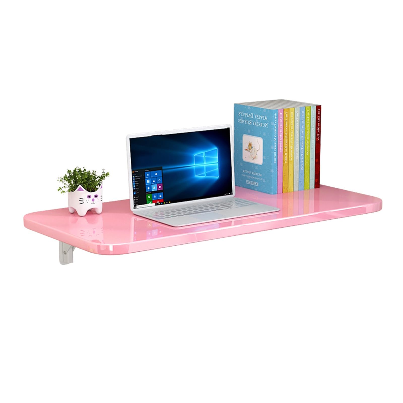 Schreibtisch Klappbar Wand Wandklapptisch Wandtisch Klappbar Balkon Schminktisch, Klein und Platzsparend, for Kleine Räume, Heimbüro(Pinks,120x30cm/47x12in)