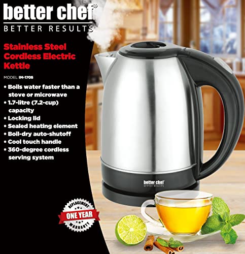Hervidor eléctrico Better Chef inalámbrico 1.7L acero inox miniatura 2