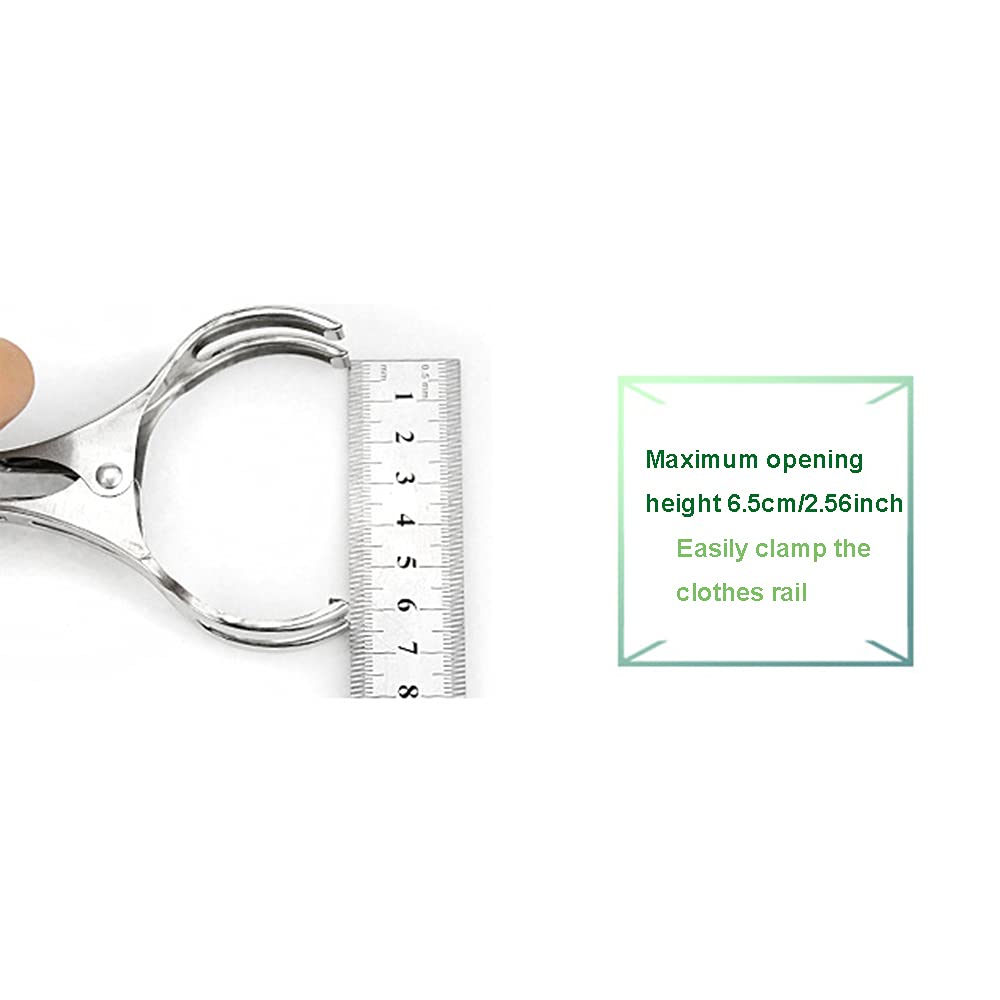 TopHomer 10 abrazaderas de acero inoxidable para toallas de playa, clips grandes resistentes al viento de 4.33 pulgadas, pinzas para ropa de edredón, pinzas para tumbonas, tumbonas