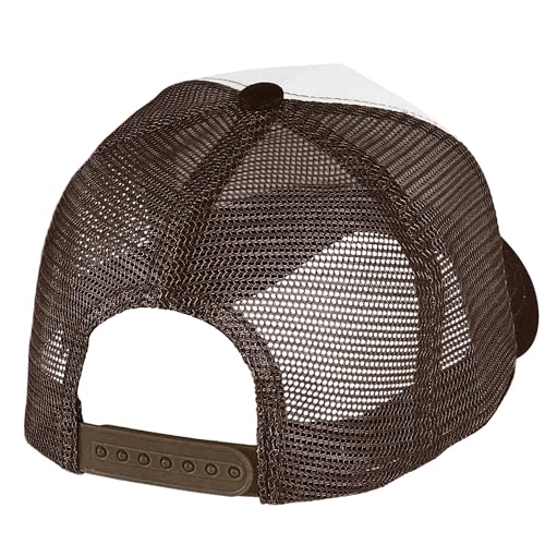 Image of Falari 5-Panel Mesh Baseball Cap, Trucker Hat, Structured Plain Design, Cotton, Adjustable Size