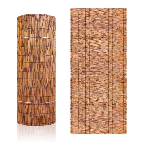 Rotolo di recinzione in bambù naturale, altezza 50-170 cm, per esterni, protezione solare, bastoncini da giardino traspiranti, ideale per terrazze, terrazze e paesaggistica