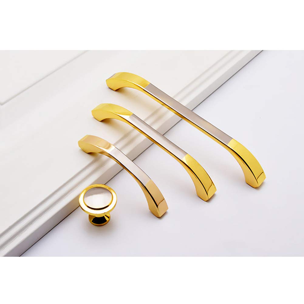 Txinmin Home Gold and Silver Cabinet Round Knobs, 5 Pack Traditional Cabinet & Furniture Knobs Hardware Round Knob Pull - 1" Diameter