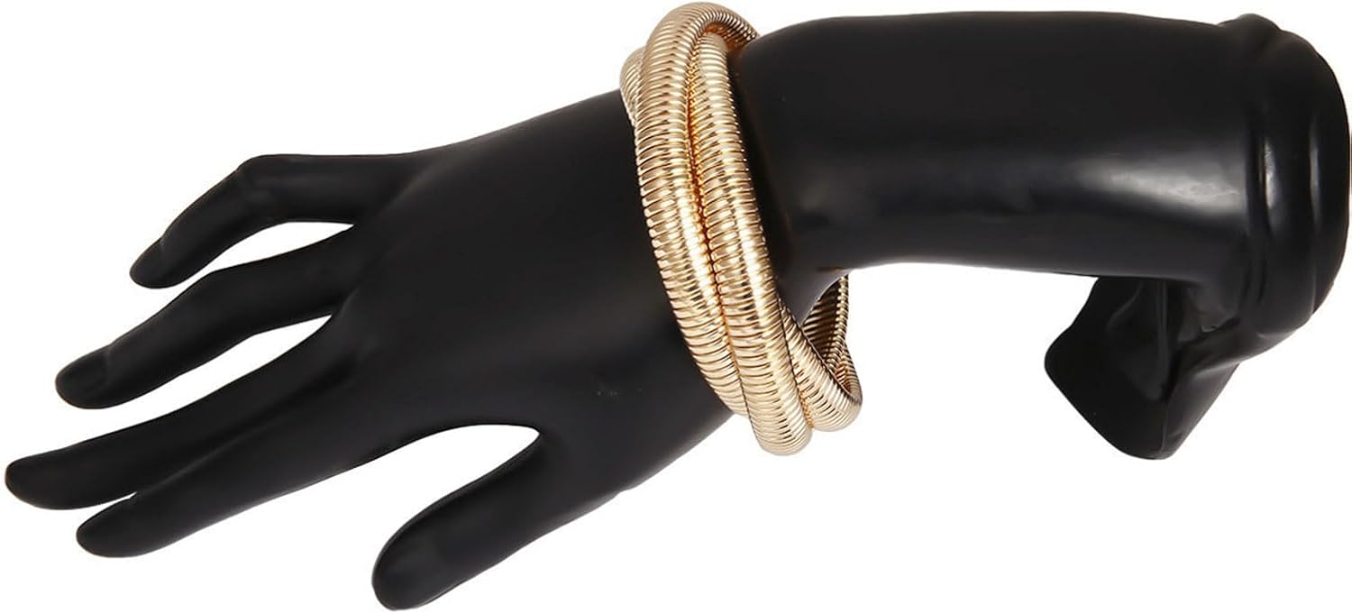 HUASAI Gold Bangles for Women Non Tarnish Chunky Gold Bracelets Trendy Stackable Gold Bracelet Set Minimalist Jewelry Gift - Image 6