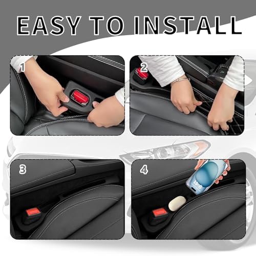 2PCS Upgrade Car Seat Gap Filler Organizer,Car Gap Filler Organizer with Storage Space for Filling Gaps & Storing Items,Versatile Car Accessories Gap Filler for Car Fit Most Vehicles (Black) - 5